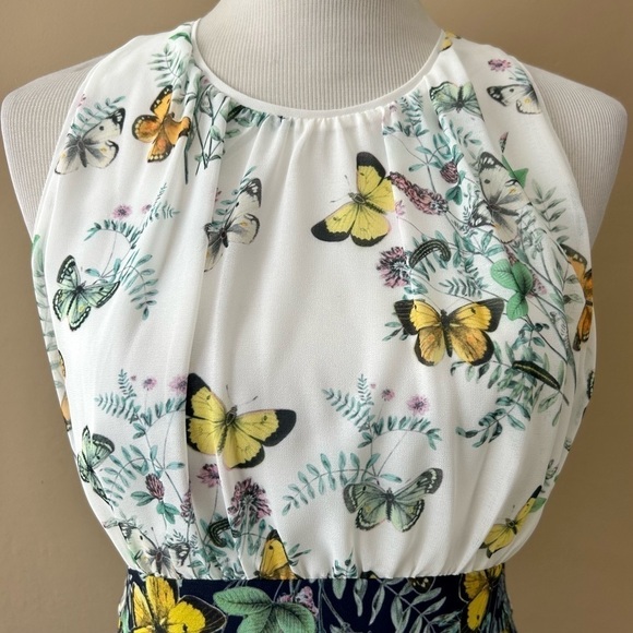 Anthropologie Erin Fetherston Butterfly Garden Gown Sleeveless Mermaid Size 4 - Picture 9 of 13